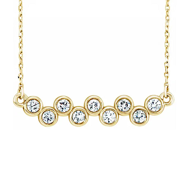 14K Rose 2.5 mm Round Forever One Moissanite 18 Necklace