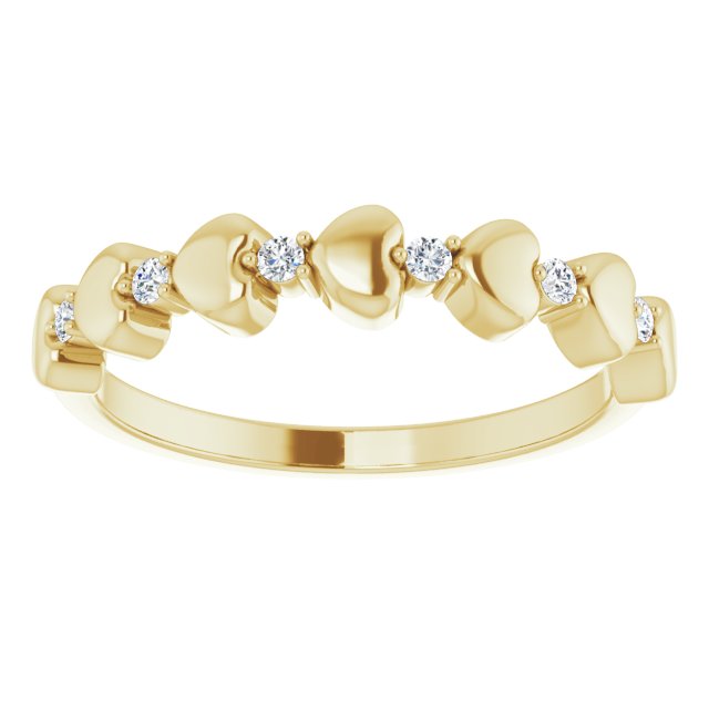 14K White Gold 1/10 CTW Diamond Stackable Heart Ring