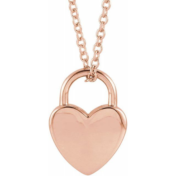 Rose gold lock necklace hotsell