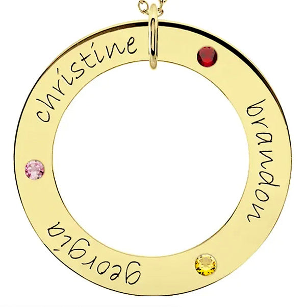 14K Yellow Gold Posh Mommy® Engravable Loop Pendant