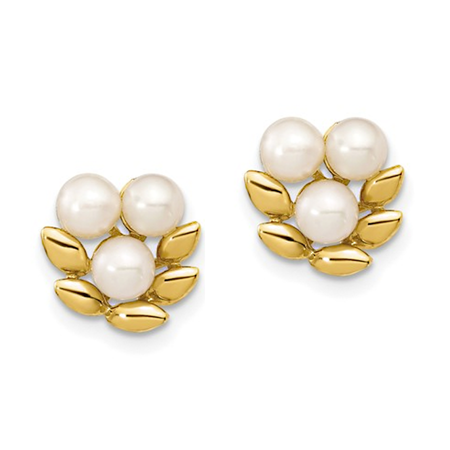 14K Gold Freshwater Cultured Pearl Earrings