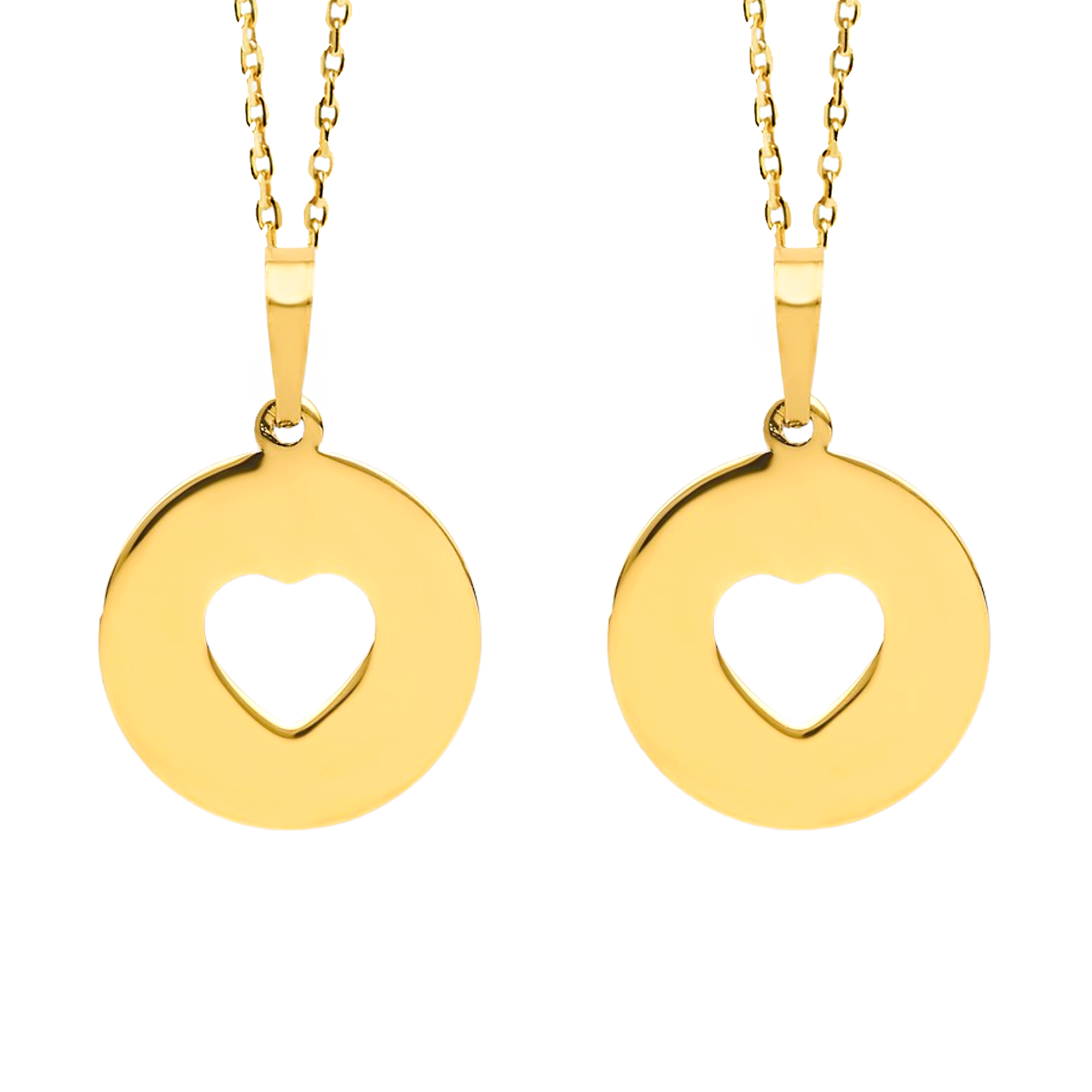 14K Sisterhood Gold Pierced Heart Necklace