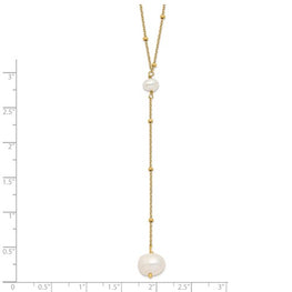 Sterling Silver Gold-tone Freshwater Pearl Necklace