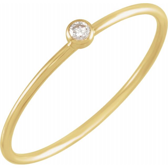 14K Yellow .03 CT Diamond Stackable Ring