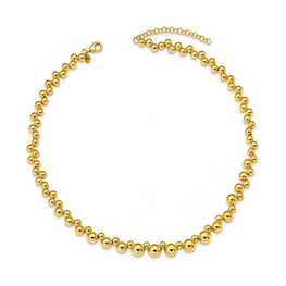 Leslie's Sterling Silver Gold-plated with 2 in ext. Beaded Necklace