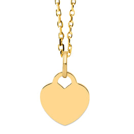 14K Gold Heart Engravable Necklace