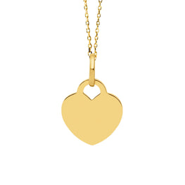 14K Heart Engravable Couples Necklace