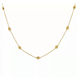 14K Yellow Gold Lab Grown Diamond Station 16 Inch Necklace