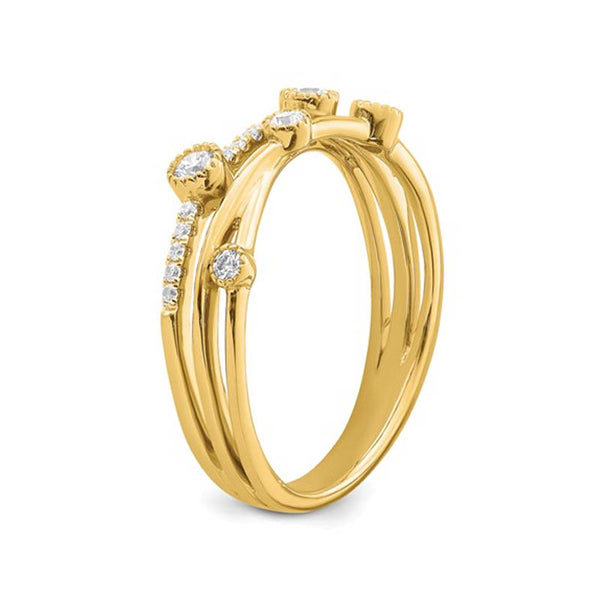 14K Yellow Gold Lab-Grown Diamond Criss Cross Ring