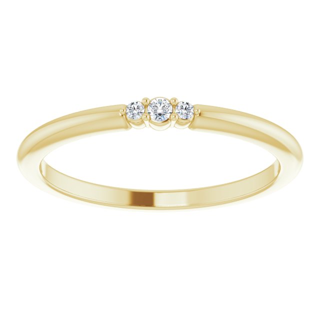 Yellow Gold 3 Diamond Stackable Ring
