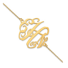 10K Yellow Gold Monogram Plate Bracelet