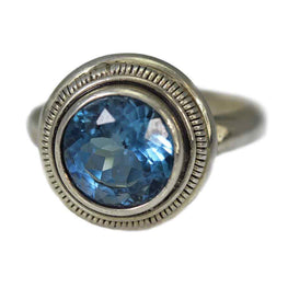 Round Blue Topaz Ring