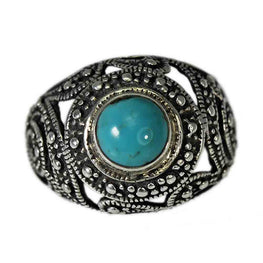 Beaded and Filigree Turquoise Ring