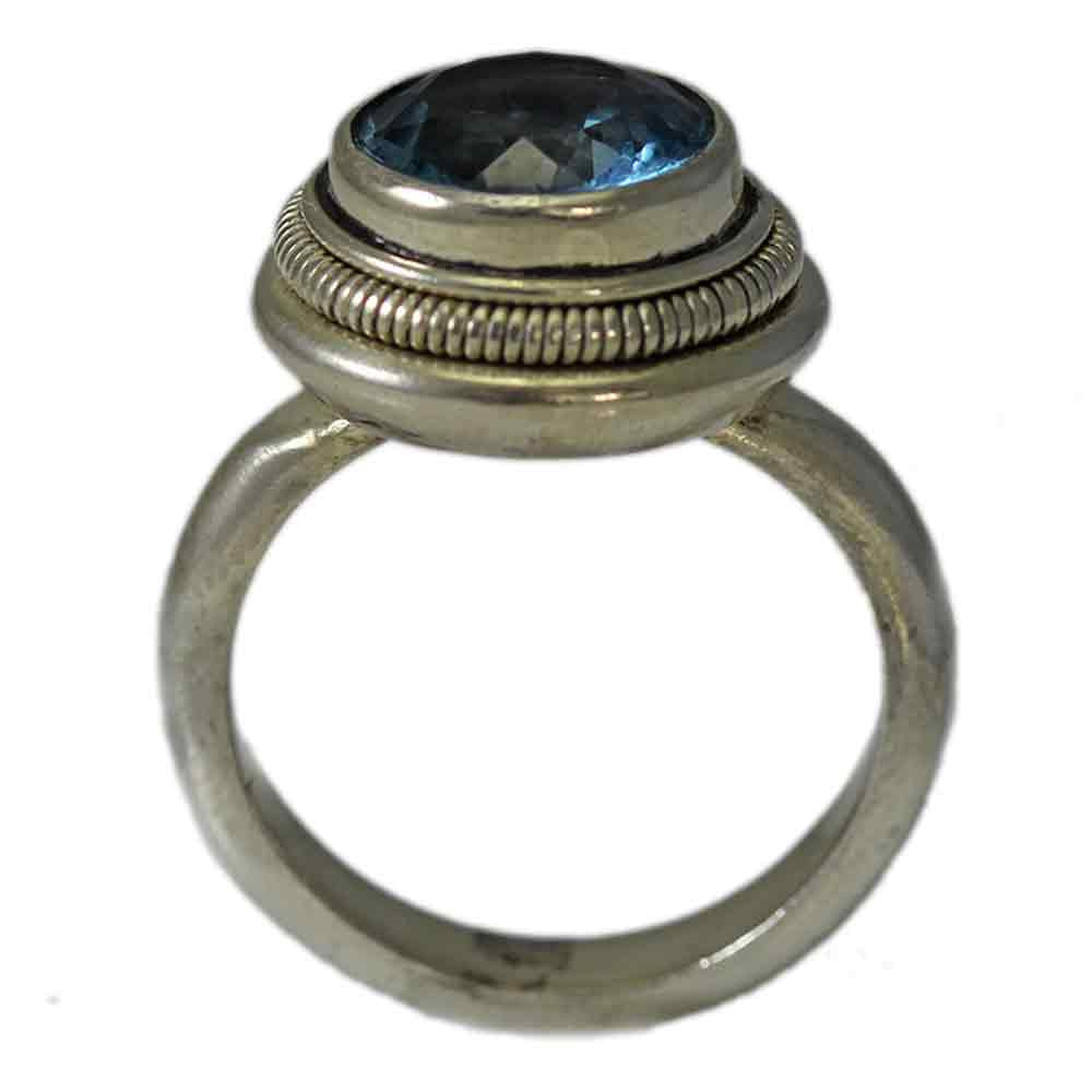 Round Blue Topaz Ring
