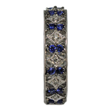 18K White Gold Sapphire and Diamond Eternity Band Ring