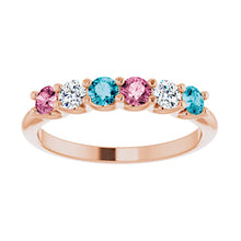 10K Yellow Gold 1- 6-Stone Family Ring