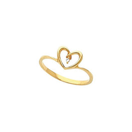 10K Yellow Gold 1.3 mm Heart Ring Mounting