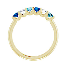 10K Yellow Gold 1- 6-Stone Family Ring