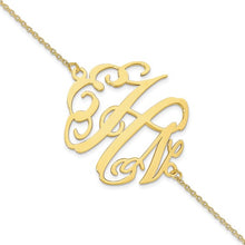 10K White Gold Monogram Plate Bracelet