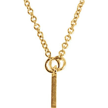 14K Gold Engravable Bar Necklace