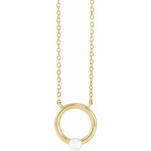 14K Gold Cultured Pearl Circle 18
