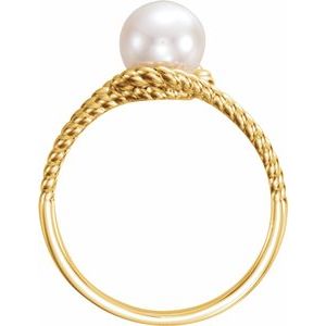 14K Gold Freshwater Pearl Rope Ring