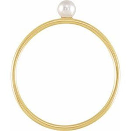14K Gold Stackable Imitation Pearl Ring