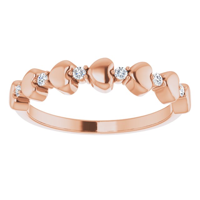 14K Rose Gold 1/10 CTW Diamond Stackable Heart Ring