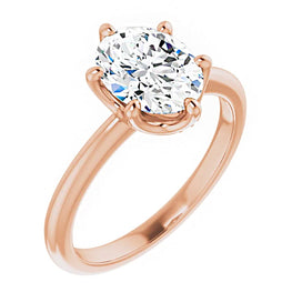 14K Rose Gold 9x7 mm Oval Engagement Ring