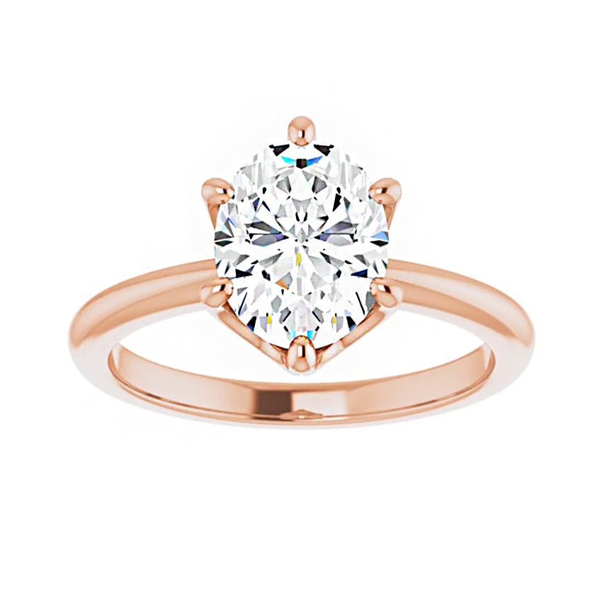 14K Rose Gold 9x7 mm Oval Engagement Ring