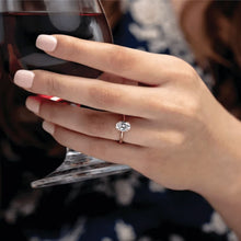 14K White Gold 8x6 mm Oval Art Engagement Ring