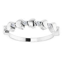 14K White Gold 1/10 CTW Diamond Stackable Heart Ring