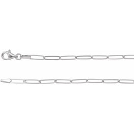 14K White Gold Elongated Link Chain