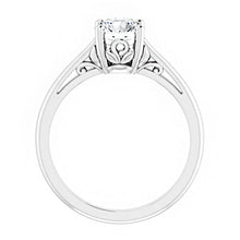14K White Gold 6.5 mm Round Solitaire Engagement Ring