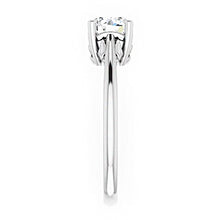 14K White Gold 6.5 mm Round Solitaire Engagement Ring