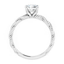 14K White Gold 6.5 mm Rope Solitaire Engagement Ring