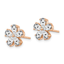 14K White Gold Flower Earring G H I True Light Moissanite