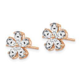 14K  Gold Flower  Moissanite Earrings