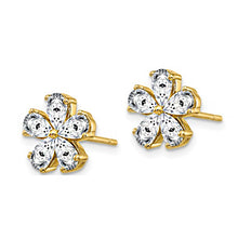 14K White Gold Flower Earring G H I True Light Moissanite