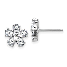 14K White Gold Flower Earring G H I True Light Moissanite