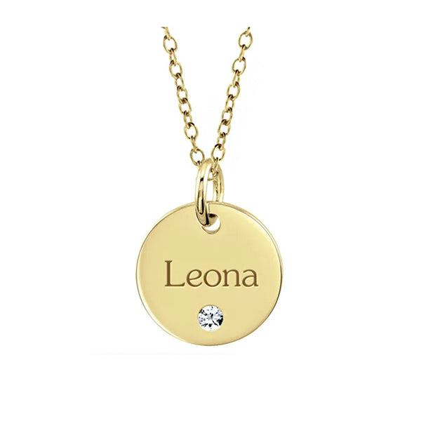 14K Gold 2 mm Posh Mommy® Engravable Mini Disc Pendant