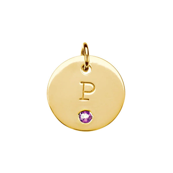 14K Gold 2 mm Posh Mommy® Engravable Mini Disc Pendant