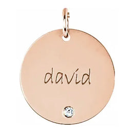 14K Rose Gold Posh Mommy® Engravable Extra Large Pendant