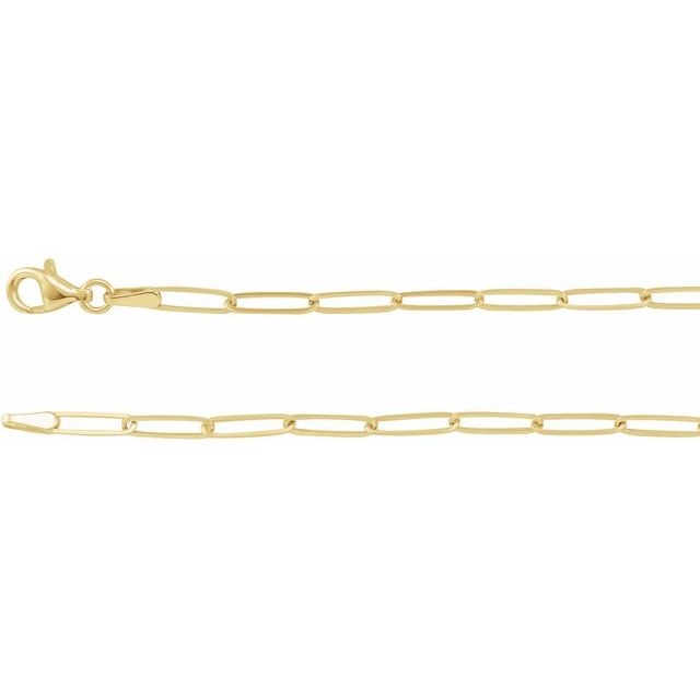 14K Yellow Gold Elongated Link Chain