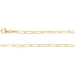 14K Yellow Gold Elongated Link Chain