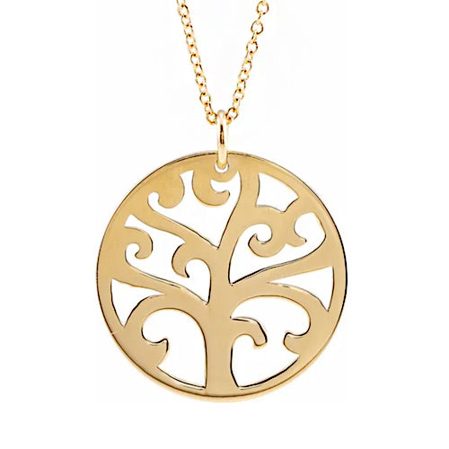 14K Yellow Gold Tree 16-18" Necklace