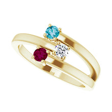 14K White Gold 1-4-Stone Family Ring