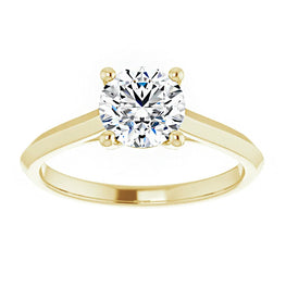 14K Yellow Gold 6.5 mm Solitaire Engagement Ring