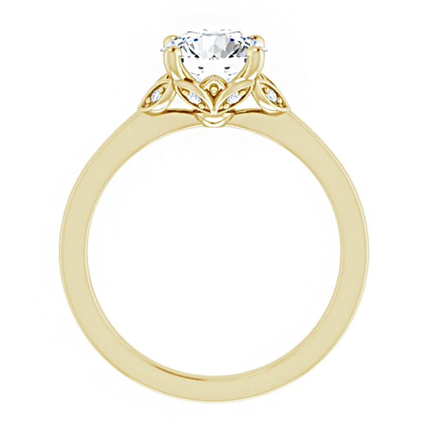 14K Yellow Gold 7.4 mm Round Engagement Ring