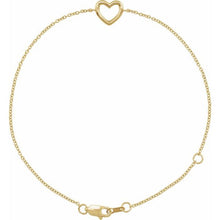 14K Yellow Heart 6 1/2-7 1/2